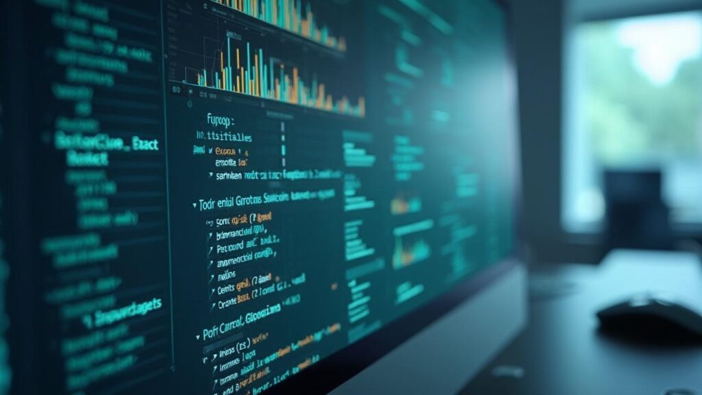 Écran d'ordinateur affichant un environnement de programmation